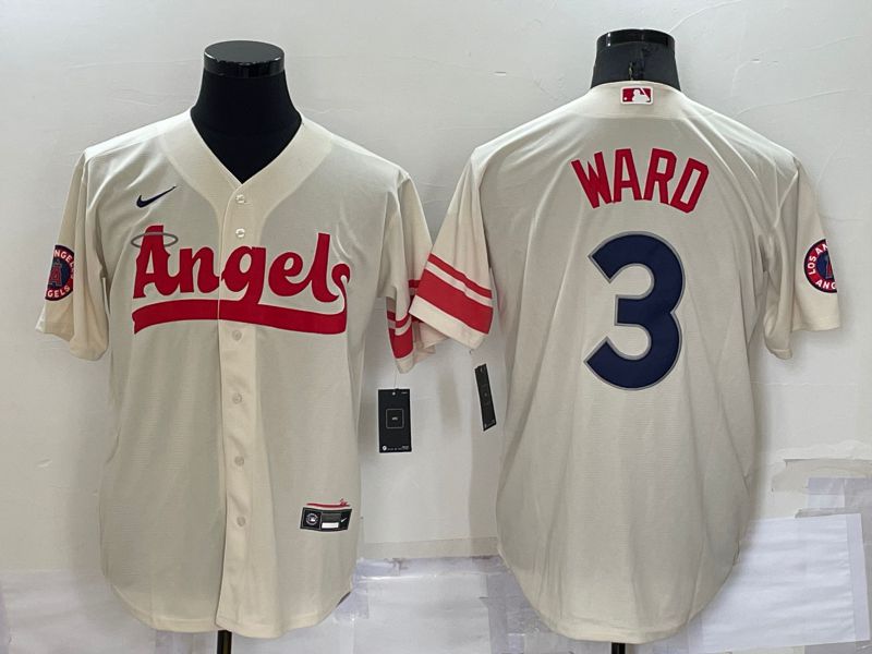 Men Los Angeles Angels #3 Ward Cream City Edition Game Nike 2022 MLB Jersey